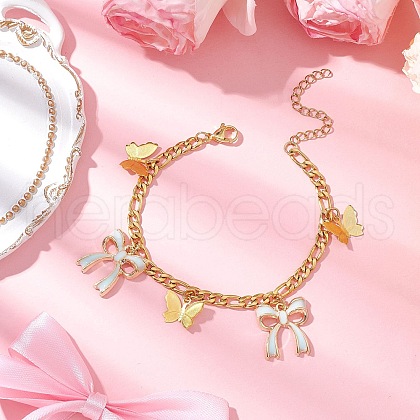 304 Stainless Steel Figaro Chains Bracelets BJEW-JB11604-02-1