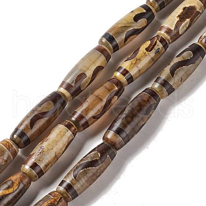 Tibetan Style dZi Beads Strands G-A024-01V-1