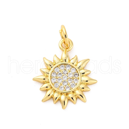 Brass Micro Pave Cubic Zirconia Pendants KK-D325-48G-1