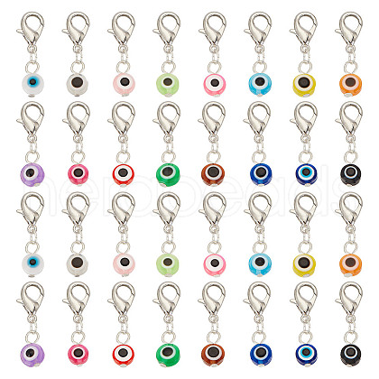 32Pcs Evil Eye Resin Pendant Decorations HJEW-GO00032-1