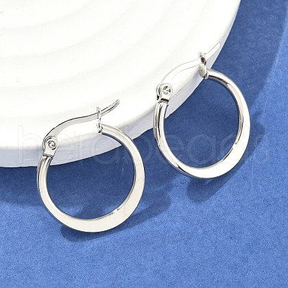 Tarnish Resistant 304 Stainless Steel Hoop Earrings EJEW-F105-23P-1