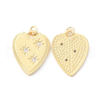 Rack Plating Brass Micro Pave Cubic Zirconia Pendants KK-F852-06G-1