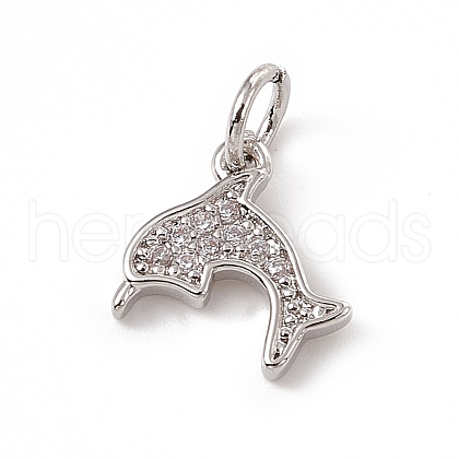 Brass Micro Pave Cubic Zirconia Charms ZIRC-F132-47P-1
