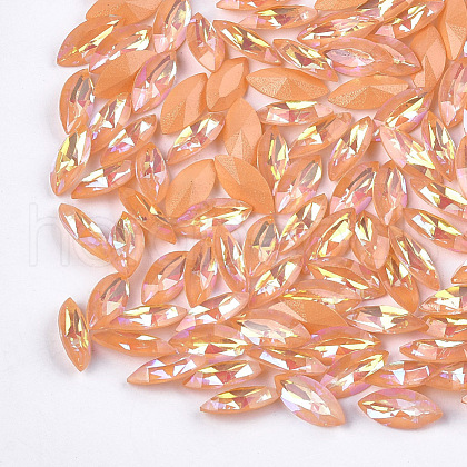 Pointed Back Resin Rhinestone Cabochons CRES-S381-7x15mm-C02-1
