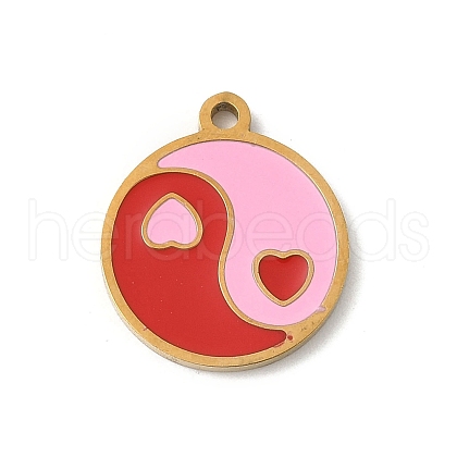 304 Stainless Steel Enamel Charms STAS-P388-19K-G-1