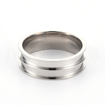 Tarnish Resistant 201 Stainless Steel Ring Core Blank for Inlay Jewelry Making RJEW-ZX002-05-12-1