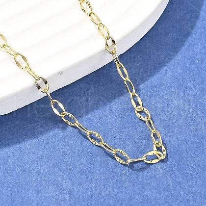 Brass Paperclip Chains Necklace for Women NJEW-P265-29G-1