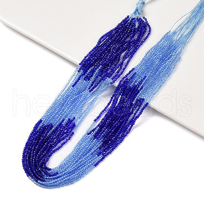 Transparent Gradient Color Glass Beads Strands GLAA-H021-01A-43-1