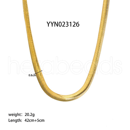 8mm Stylish Stainless Steel Snake Chain Necklaces for Women Men AA4830-6-1