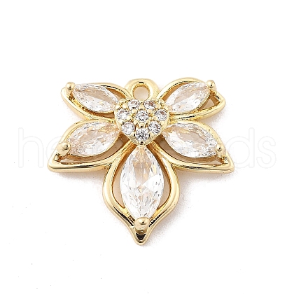 Brass Micro Pave Cubic Zirconia Pendants KK-K371-37G-1