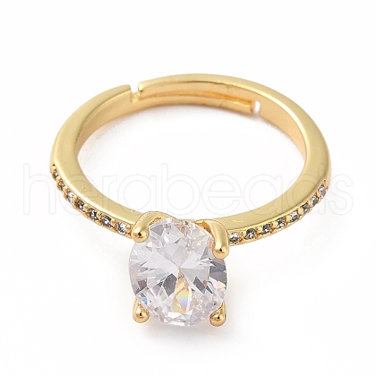 Mother's Day Rings Cubic Zirconia Adjustable Ring X-RJEW-E264-02G-1