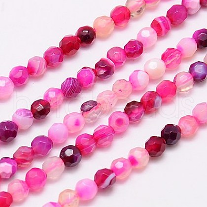 Natural Striped Agate/Banded Agate Beads Strands G-G545-04H-1