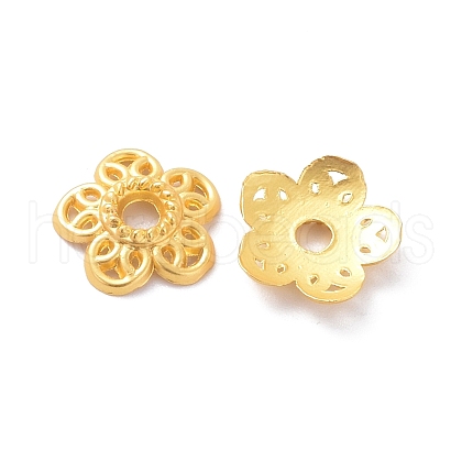 Rack Plating 5-Petal Alloy Bead Cap FIND-I036-04MG-1