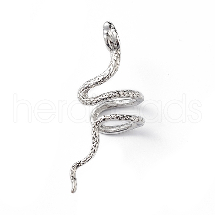Sterling Silver Snake Cuff Earrings EJEW-L263-01P-1