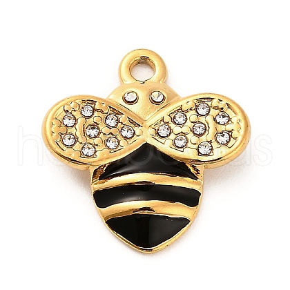 304 Stainless Steel Crystal Rhinestone Pendants STAS-P385-08G-A-1