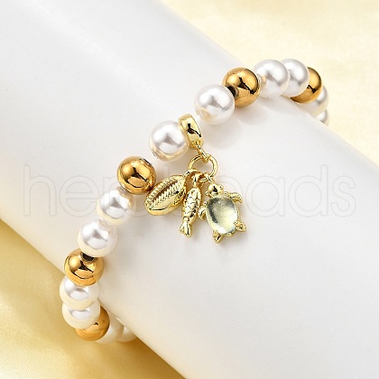 Brass Stretch Bracelets BJEW-C098-07C-1