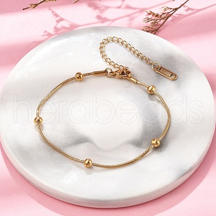 304 Stainless Steel Satellite Chains Bracelets for Women BJEW-D337-01D-G-1