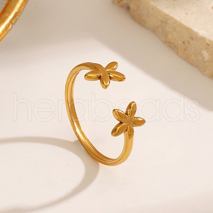 304 Stainless Steel Open Cuff Rings RJEW-M072-10G-1