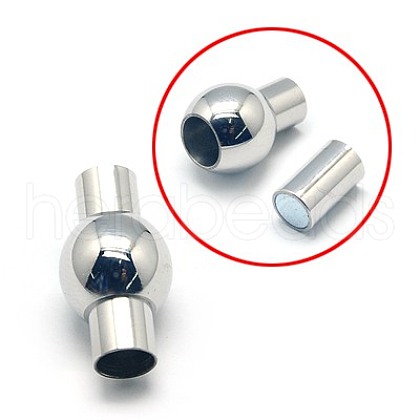 Tarnish Resistant 304 Stainless Steel Magnetic Clasps with Glue-in Ends STAS-E006-24-1