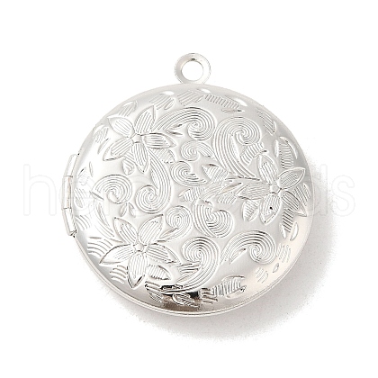 Rack Plating Brass Locket Pendants KK-K277-06S-1