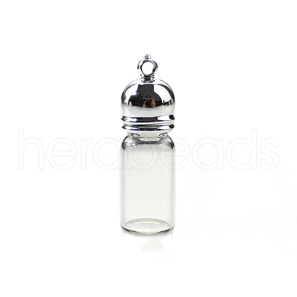 Transparent Glass Bottle Pendants PW-WG72D6E-02-1