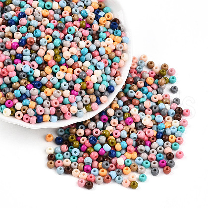 Baking Paint Glass Seed Beads SEED-N007-02F-1