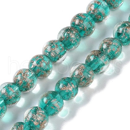 Handmade Gold Sand Lampwork Beads LAMP-Z009-01K-1