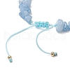 2Pcs Natural Aquamarine Chip Braided Bead Bracelets BJEW-JB11541-03-5