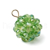 7Pcs 7 Colors Chakra Faceted Glass Pendants PALLOY-JF03653-4