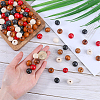 SOFPLATE 250Pcs 5 Styles Round Natural Wood Beads WOOD-SP0001-13-3