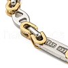 Two Tone 304 Stainless Steel Oval & Rectangle Link Chain Bracelet BJEW-B078-11GP-2