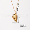 Elegant European Style Stainless Steel Heart Pendant Necklace Foldable Fashion Accessory RB7847-1