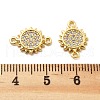 Brass Micro Pave Clear Cubic Zirconia Connector Charms KK-P304-01G-3