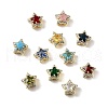 Brass Micro Pave Cubic Zirconia Beads KK-D379-01G-1