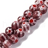 Handmade Millefiori Lampwork Beads Strands LAMP-G164-05O-1