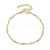 304 Stainless Steel Rectangle Link Chain Bracelets for Women Men BJEW-JB10272-02-1