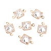 Brass Micro Pave Cubic Zirconia Link Connectors ZIRC-K087-11KCG-2