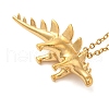 Dinosaur Brass Pendant Necklaces NJEW-B114-01G-01-2