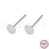 Anti-Tarnish Rhodium Plated 925 Sterling Silver Ear Stud Findings STER-A003-80-5