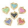 Heart Brass Micro Pave Cubic Zirconia Pendants KK-K385-045G-1