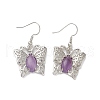 Natural Mixed Gemstone Butterfly Dangle Earrings for Women EJEW-E283-01P-2