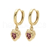 Brass Cubic Zirconia Hoop Earrings EJEW-Q015-01G-E-2