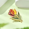 Tulip Enamel Pins JEWB-P045-02A-G-3