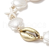Natural Mixed Cowrie Shell Bead Braided Bead Bracelets BJEW-JB11862-03-3