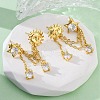 Brass Micro Pave Clear Cubic Zirconia Stud Earrings EJEW-H158-24G-2