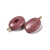 Natural Rhodonite & Cubic Zirconia Pendants G-Z076-01G-06-2