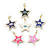Brass Micro Pave Cubic Zirconia Enamel Pendants KK-Q283-008-NR-1