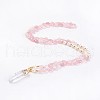 Natural Rose Quartz and Natural Quartz Crystal Pendant Necklaces NJEW-I220-03-1