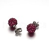 Polymer Clay Rhinestone Ball Stud Earrings EJEW-F0083-01I-1