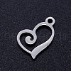 304 Stainless Steel Heart Charms A-STAS-Q201-JN320-1-2